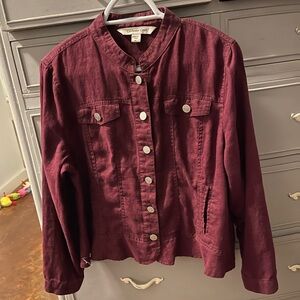 Terrific wine-colored jacket from Coldwater Creek. Excellent Condition. Large.